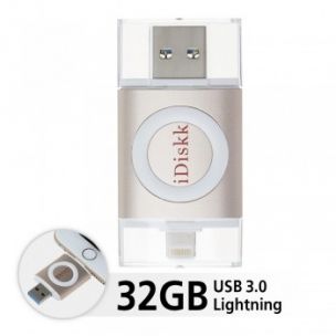 iDiskk ID32P Flash disk 32 GB 2v1 IDISKK pro Apple iPhone/MacBook a další - Lightning/USB – Pink